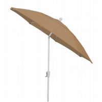 FiberBuilt 9ft Octagon Beige Patio Tilt Umbrella with White Frame FB9HCRW-T